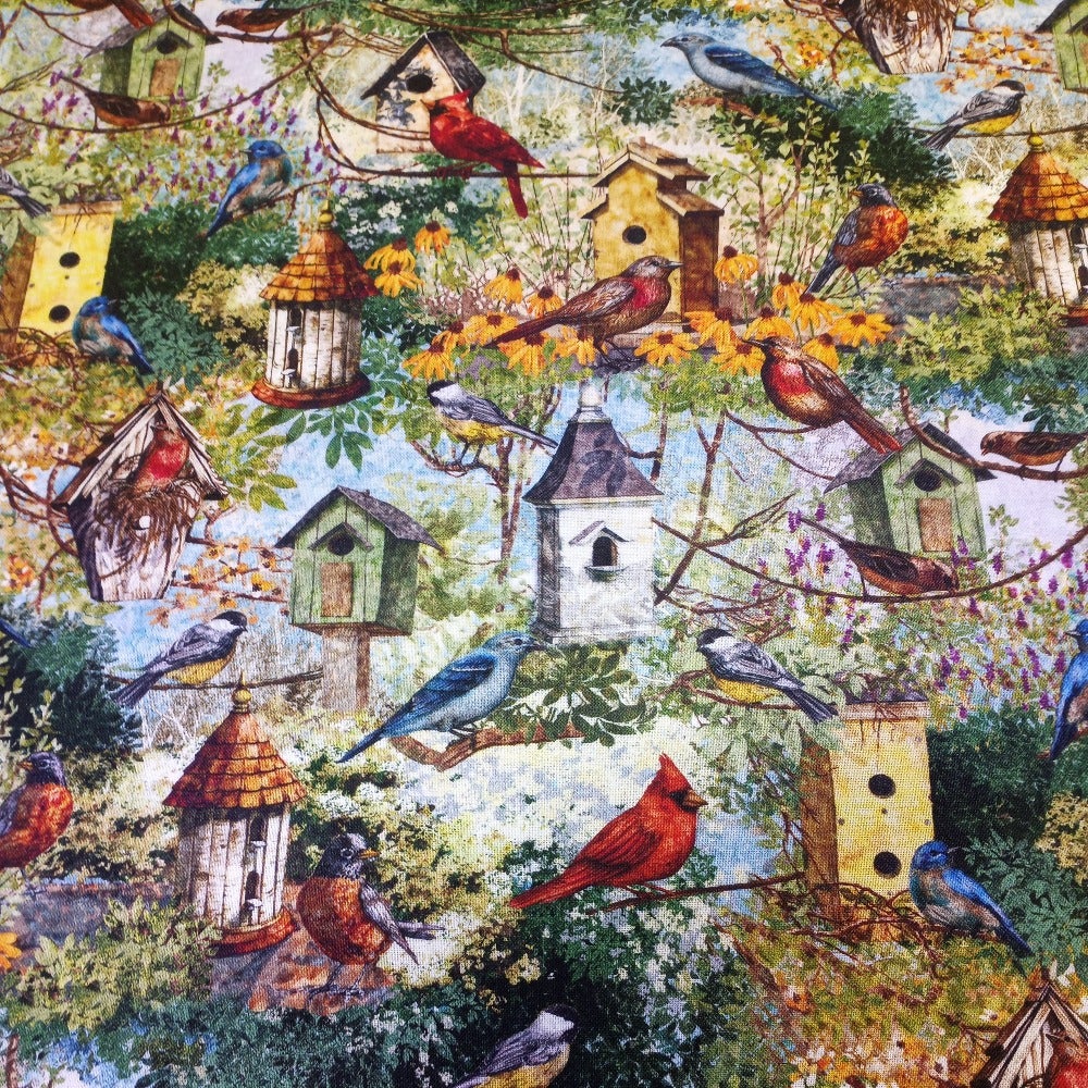 Birds Pastel Mini Cotton Fabric