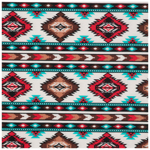 Red & Turquoise Southwest Flannel Fabric
