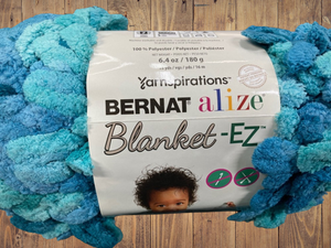 Yarninspirations blanket-Ez “Seaport Teals”