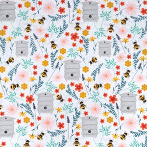 Handmade Valance or Curtain Panel Bee Happy Calico