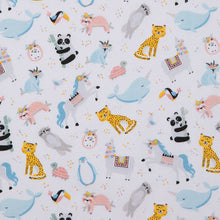 Load image into Gallery viewer, Pastel Animals and Flowers Flannel Fabric
