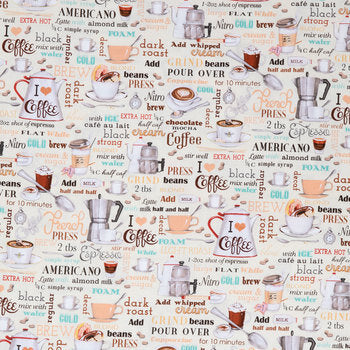 Coffee House Calico Cotton Fabric