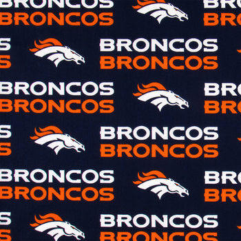 Broncos Solid Blue Cotton Fabric