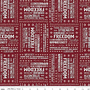 John Wayne Americana Red Cotton Fabric