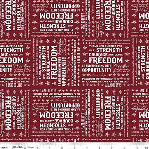 John Wayne Americana Red Cotton Fabric