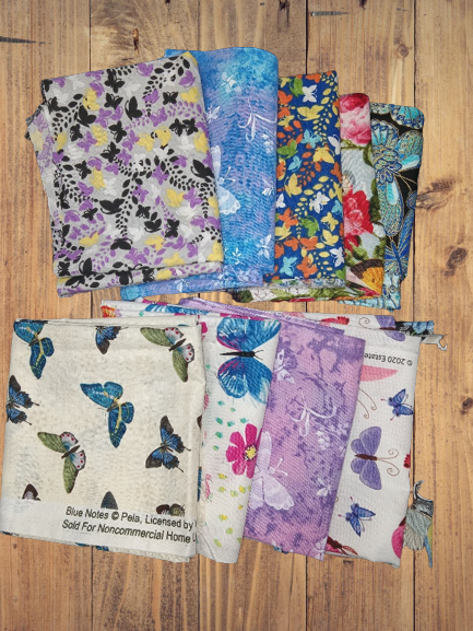 10 Fat Quarters - Assorted Butterflies & Insects Fat Quarter Bundle