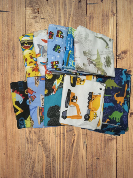 10 Fat Quarters - Assorted Blue Flannel Fat Quarter Bundle