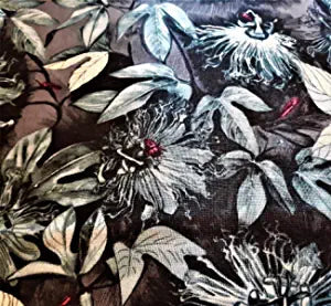 Flower Black and White Cotton Fabric