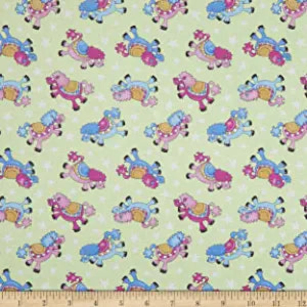 Once Upon A Time Tossed Horses Cotton Fabric