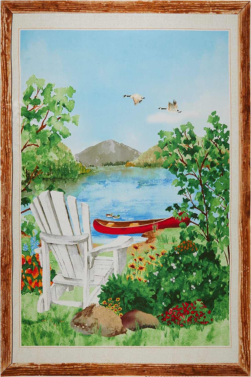 Dockside Lake Scenic 30'' Cotton Panel Fabric