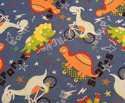 Dinosaurs Flannel Fabric