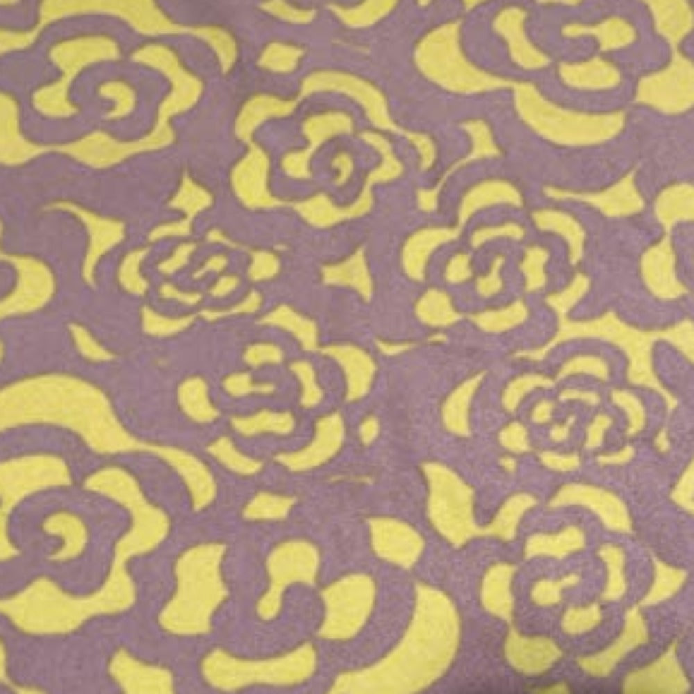 Flowers Green Fleece Fabric