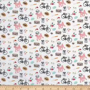 Saturday in Paris 43/44"W Cream Cotton Fabric