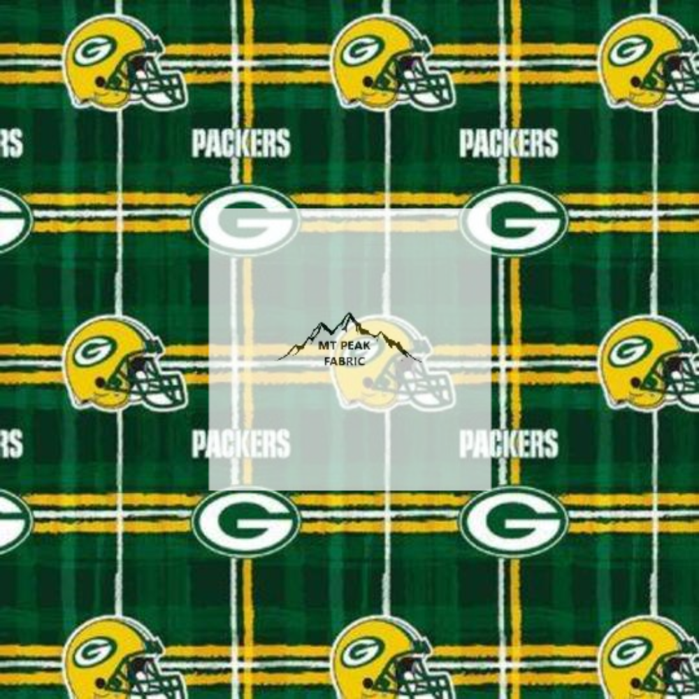 Great for any fan of Green Bay Packers. This 100% flannel/cotton fabric is perfect for quilting, apparel, and many other sewing or crafting projects. This print features 