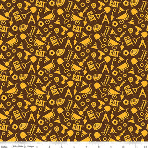 CAT® Buildin' Crew Construction Set Brown Cotton Fabric
