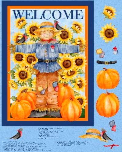 Scarecrow Wallhanging Cotton Panel Fabric