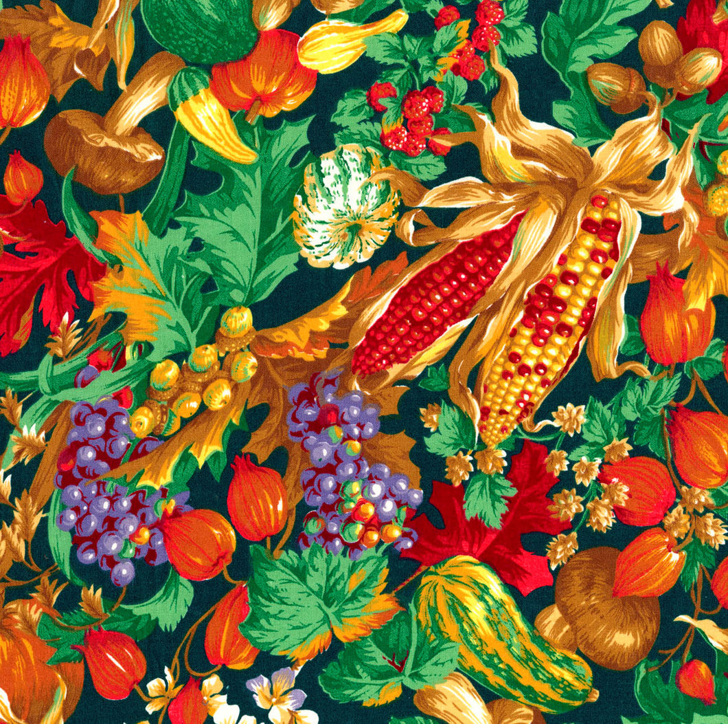 Autumn Corn American Harvest Green Cotton Fabric