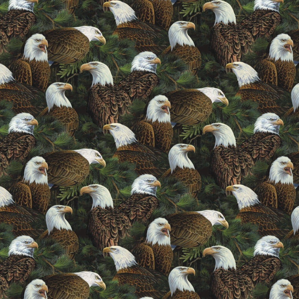 Handmade Valance or Curtain Panel Eagles Flying High Allover