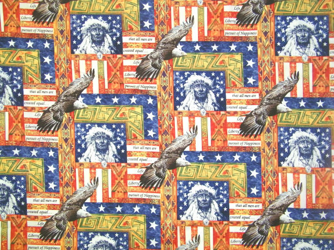 Spirit of America Scenic Blue Cotton Fabric