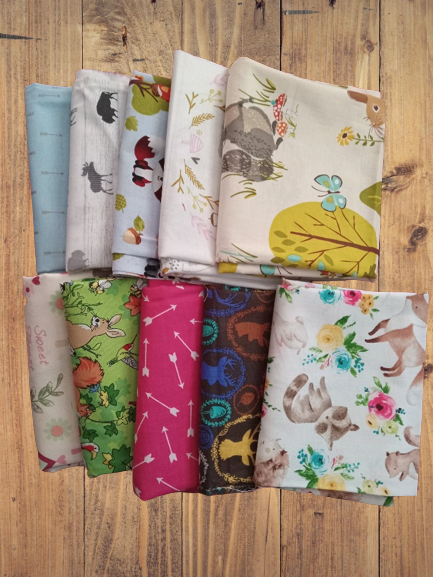 10 Fat Quarters - Assorted Nursery Woodland Animals Arrows Fat Quarter Bundle