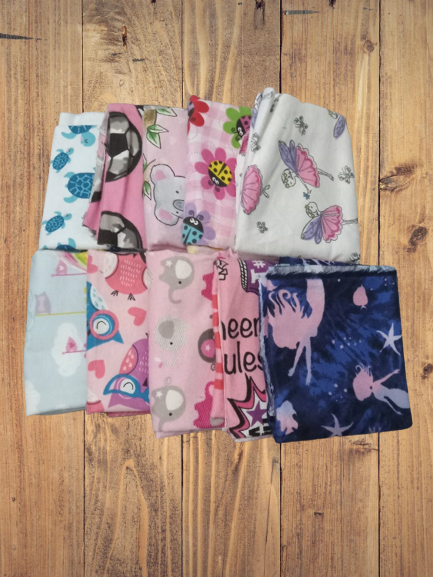 10 Fat Quarters - Assorted Pink Flannel Fat Quarter Bundle