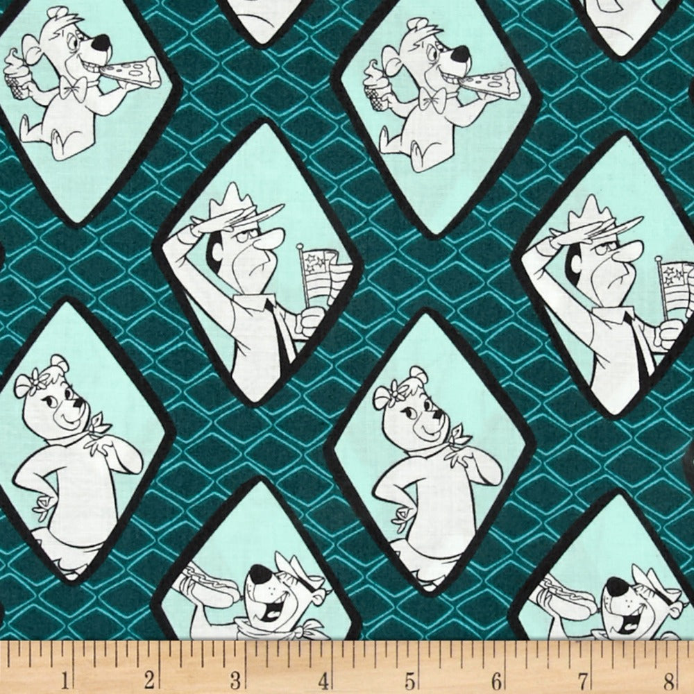 Yogi Bear Diamonds Cotton Fabric