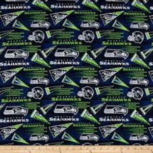 Handmade Valance or Curtain Panel Seahawks Flag