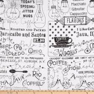 Coffee Chalk 43"/44" W Off White Cotton Fabric