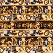 Load image into Gallery viewer, Western Cowboy Shelf Cotton Fabric
