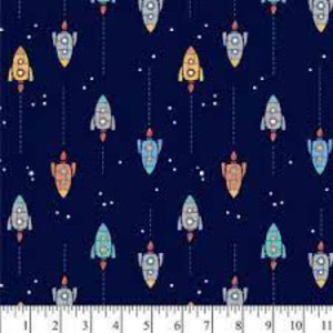 Handmade Blanket, Burp Rag/ Security Blanket, and Bib Spaceships Navy