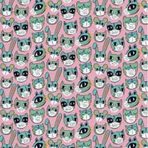 Have Fun Stay Safe "Faces" Cotton Clocks Fabric