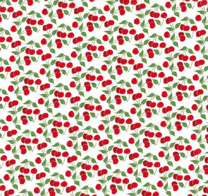 Cherries w/ Glitter Cotton Fabric