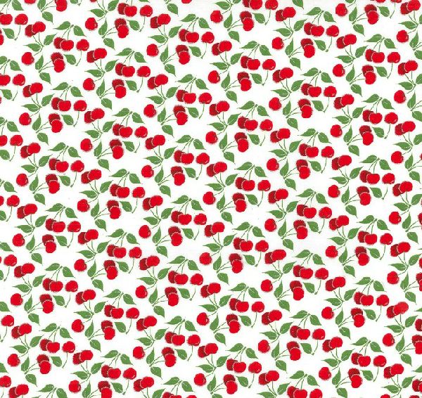 Cherries w/ Glitter Cotton Fabric