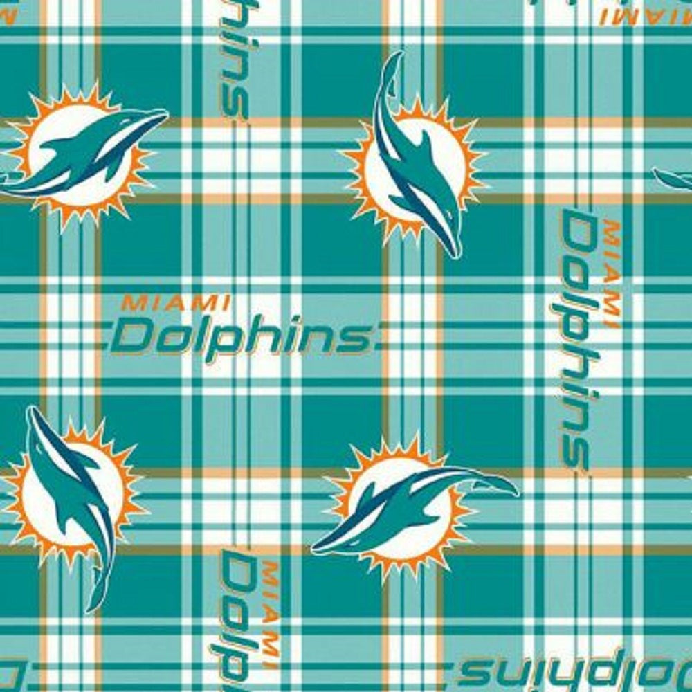 Dolphins Plaid Fleece
