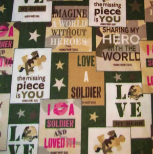 I Love A Solider Fleece Fabric