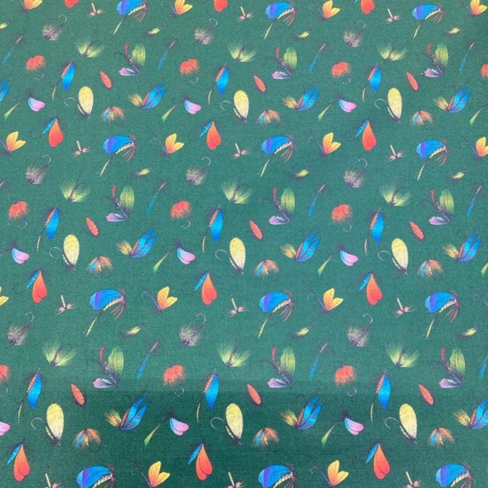 Fly Fishing Cotton Fabric