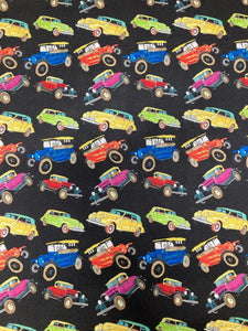 Vintage Classic Cars Cotton Fabric