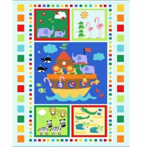 Noah’s Ark Cotton Panel Fabric