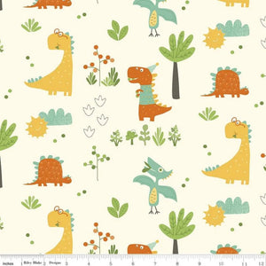 Eat Your Veggies! 43/44"W Cream Cotton Fabric