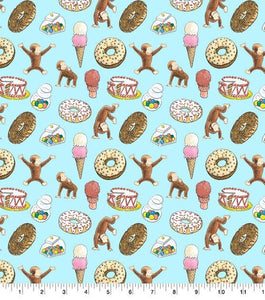 Curious George “Party Toss” Cotton Fabric