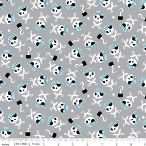 Handmade Blanket, Burp Rag/ Security Blanket, and Bib Pirates Life Gray