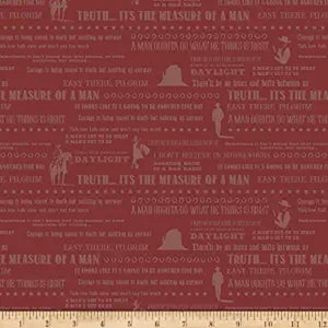 John Wayne Quotes Red Cotton Fabric