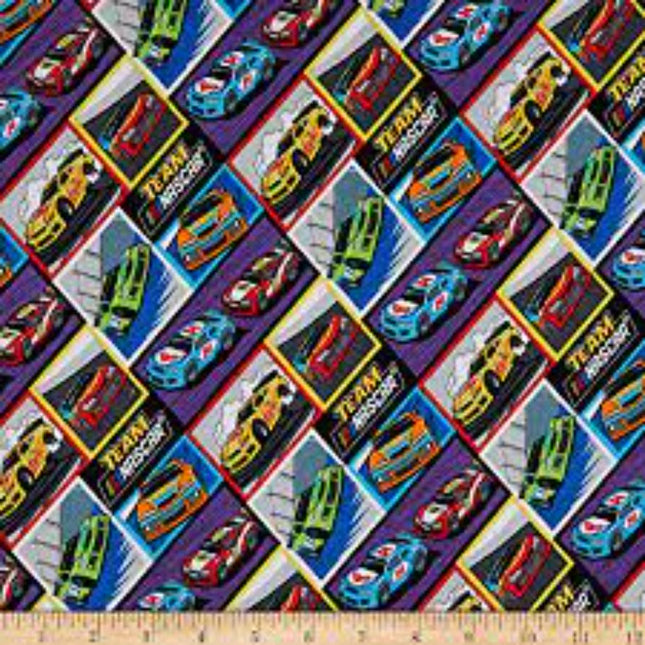TEAM NASCAR Blocks Cotton Fabric