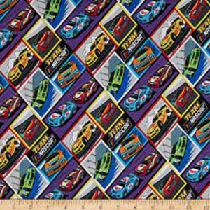 TEAM NASCAR Blocks Cotton Fabric