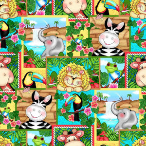 Bazooples Waterfall Patch Cotton Fabric