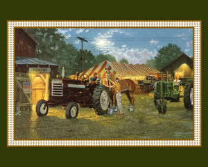 Farm Horsepower Panel Cotton Fabric