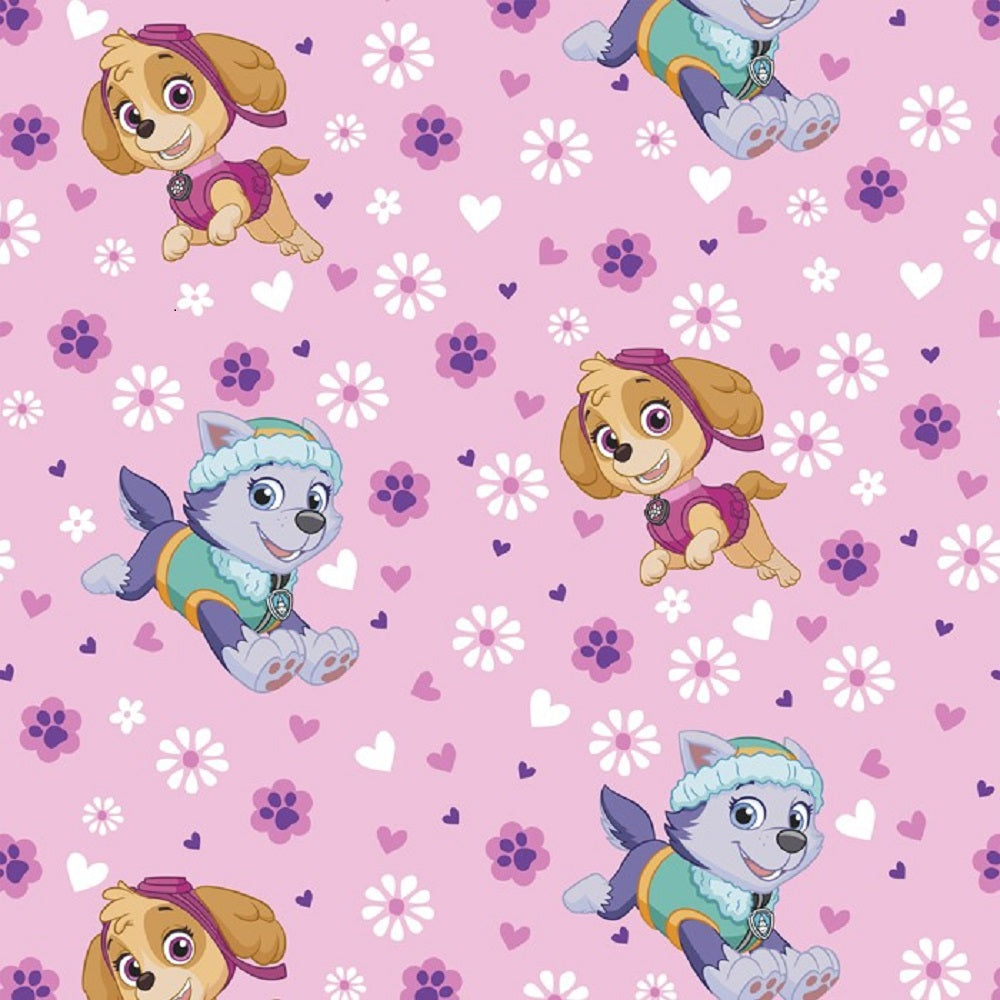 Paw Patrol Small Hearts Fleece Fabric