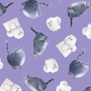 The Secret Life of Pets Chloe & Gidget Purple Cotton Fabric