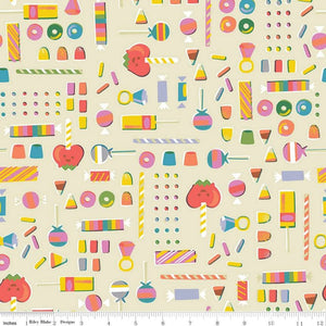 Tiny Treaters Cream Cotton Fabric
