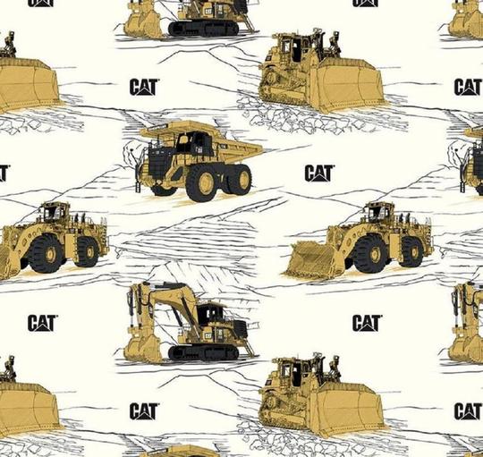 CAT Equipment White Cotton Fabric
